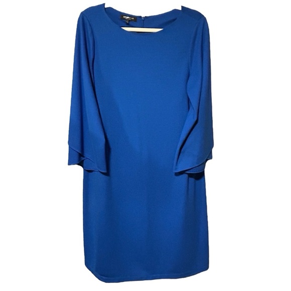 Lafayette 148 New York Tulip Sleeve Dress – Blue, Size M - Picture 2 of 3